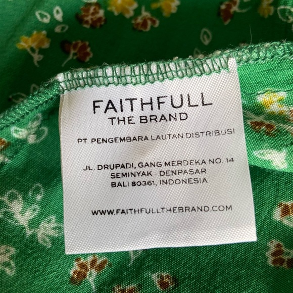 FAITHFULL The Brand Margot Cap Estel Ditsy Floral Dress Sz M 6 Kelly Green - Picture 5 of 11